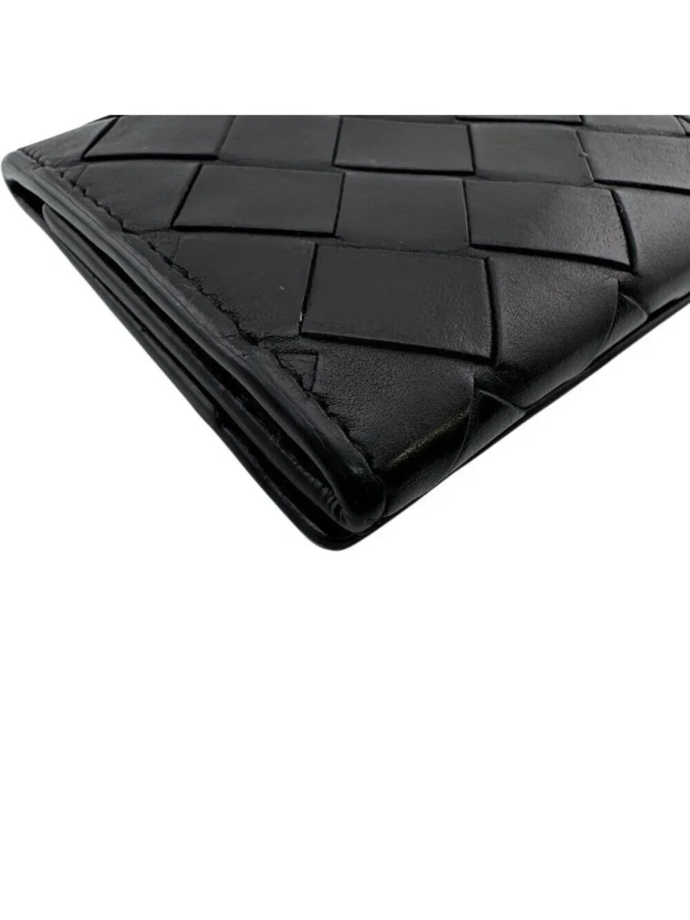 Bottega Veneta Maxi Intrecciato Leather Coin Purse Black Compact Wallet Reactive